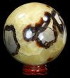 Polished Septarian Sphere - With Stand #43868-2